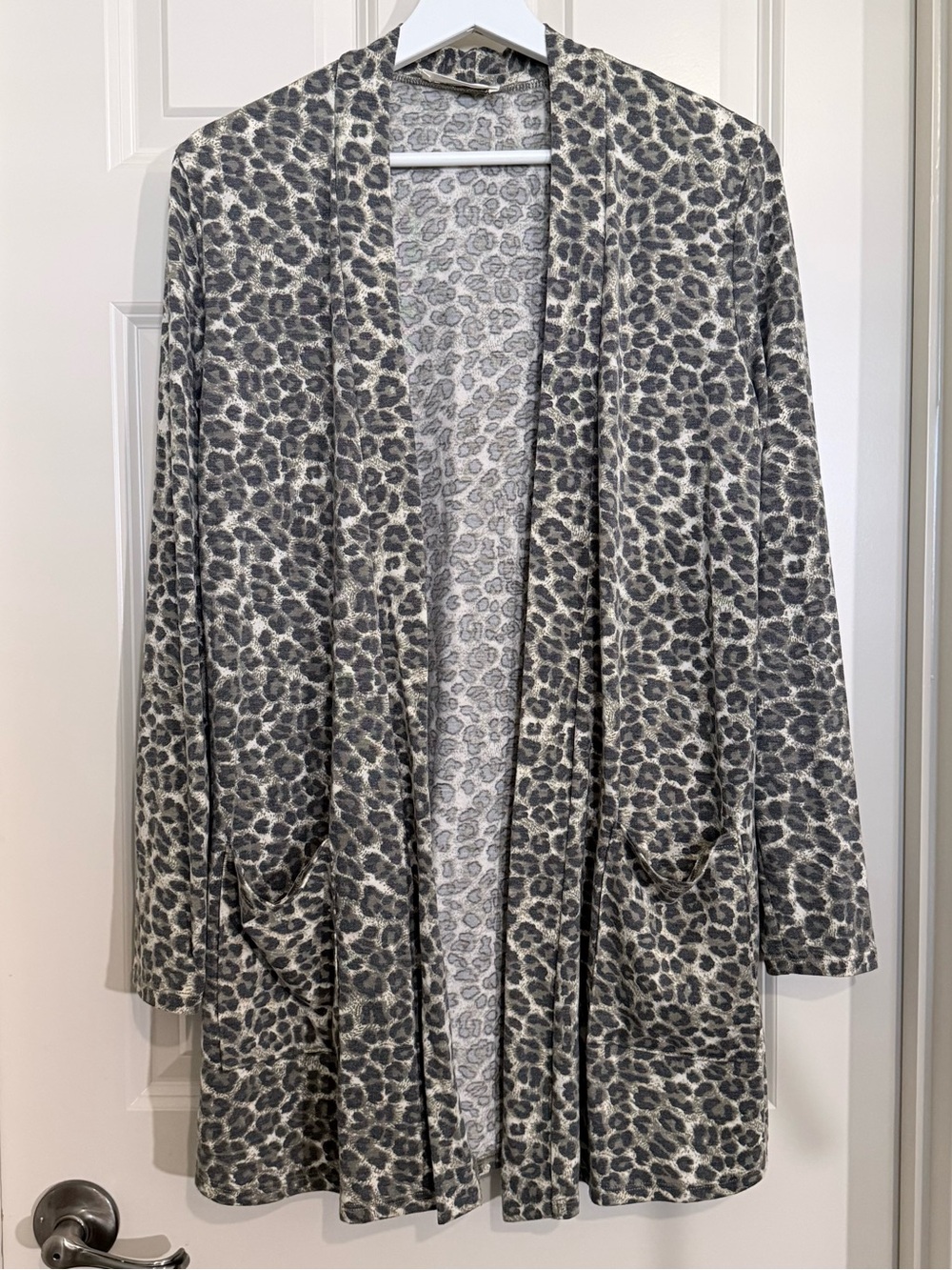 Zenana Outfitters Leopard-Print Open Cardigan